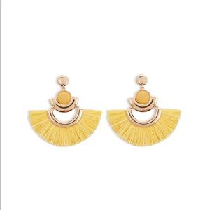 Yellow stud dangle earrings